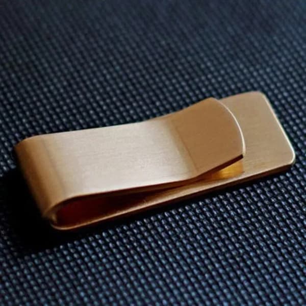 Pengeklips, Solid Messing Konstruktion, Kompakt og Letvægtig,Messing 52x20x1.5mm
