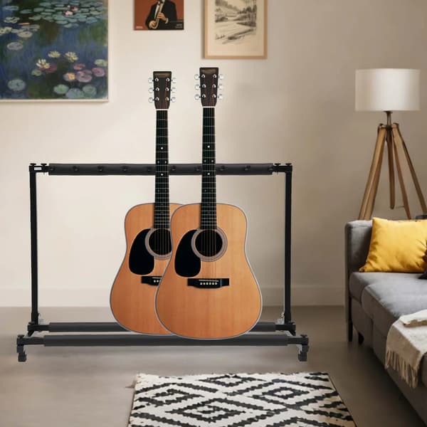Gitarrställ, rymmer 9 gitarrer, fristående design,svart