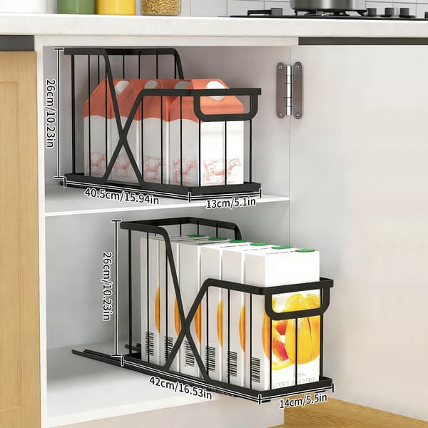 Narrow Pull-Out Basket, Ingen borrinstallation, Modulär design,2 ST, 1-nivå, L