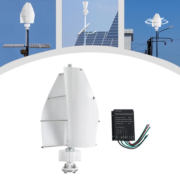 Vindkraftverk, 100W Effekt, Off-Grid System Kompatibel,Vit