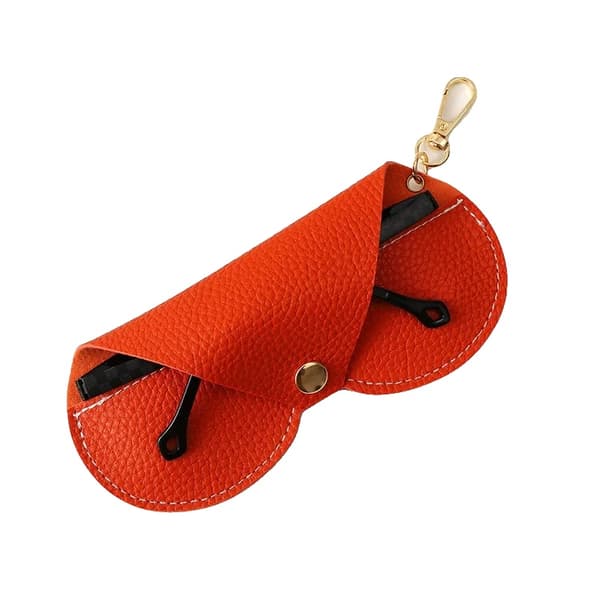 Brilleetui, Bærbar Design, Blødt Læderkonstruktion,PU-Orange