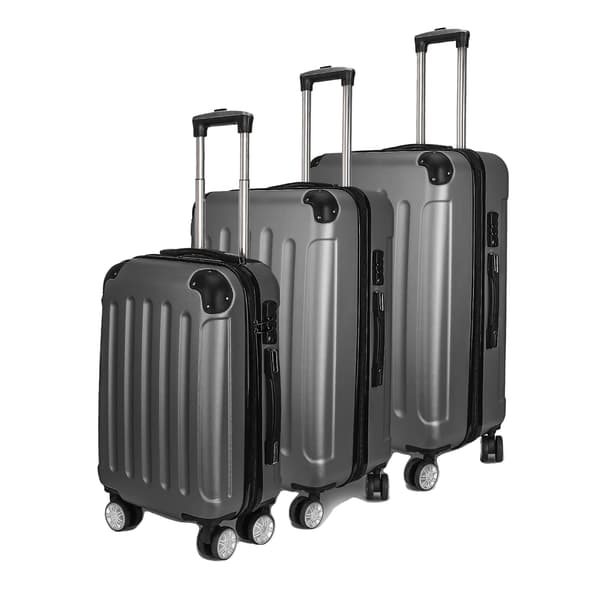 Bagageset, ABS Hårdskal, 3-delad Design,Mörkgrå