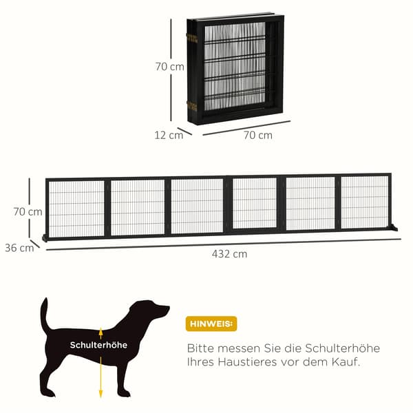 Hundegitter, Træmateriale, Justerbar Størrelse, Anti-Tip Støttefødder, Bor-Fri Installation, Multi-Panel Design
