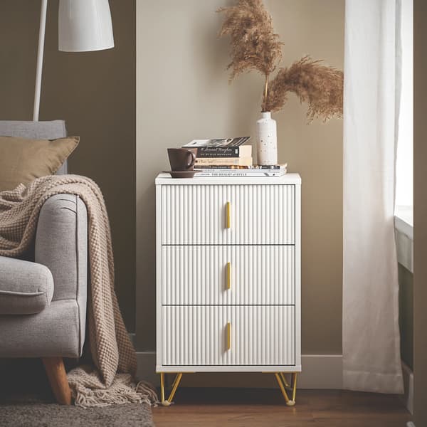 Natsbord, 3 Skuffer, Moderne Design,HVID