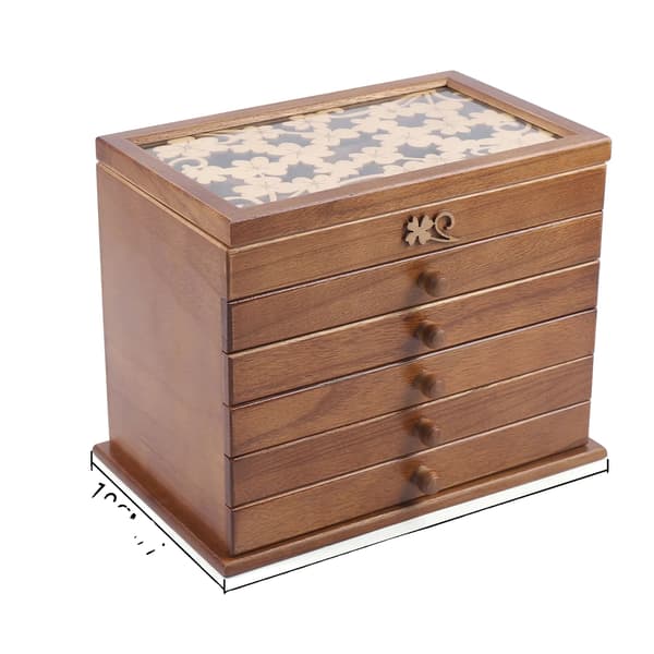 Smykkeorganisator, Elegant Design, Multi-lags Opbevaring,Brun