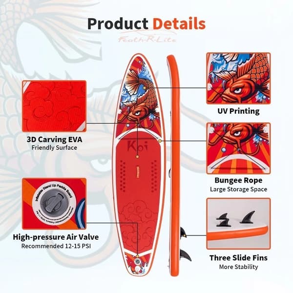 Stand Up Paddle Board, Lätt Design, Högtrycks Stöd,Röd