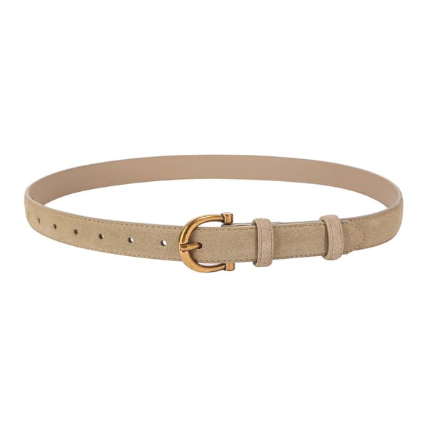 Bælte, Ægte Læder, Retro Stil,khaki, 100cm