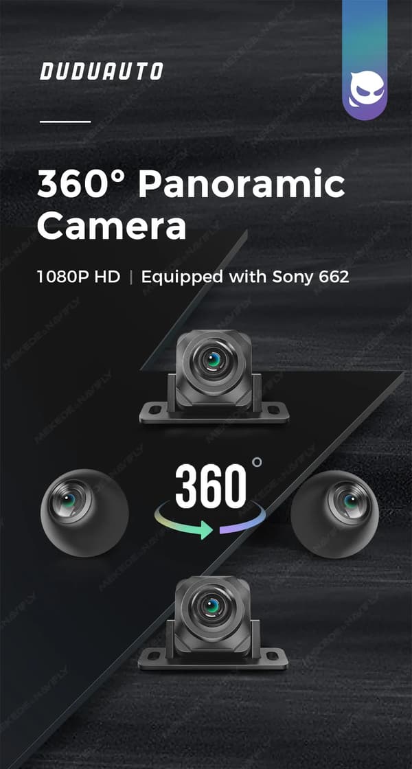 Kamera, AHD 1080P, Vattentät,DUDUAUTO 360 Cam