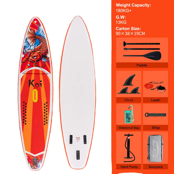 Stand Up Paddleboard, Uppblåsbart Design, Hög Lastkapacitet,Längd 350cm