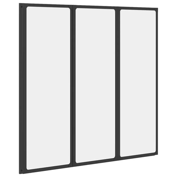 Bruseafskærm, Aluminium og PP, Moderne Badeværelsesdesign,sort