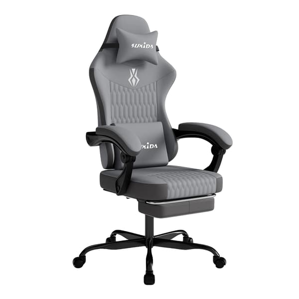 Spelstol, Ergonomisk Design, Justerbara Funktioner,LJUS GRÅ