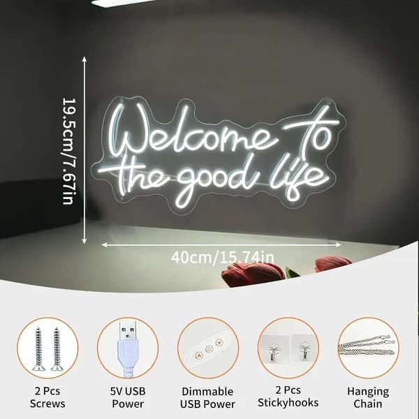 Neon Dekoration, Dimbar Design, USB Driven,19.5x40cm
