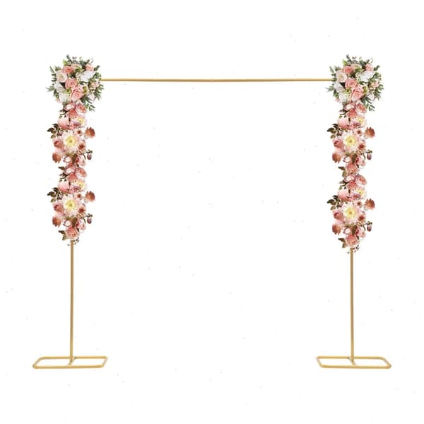 Bröllopsbåge, Fristående modern design, Enkel montering, Guld, 2 2.1m 6.6 6.9Ft