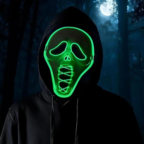Maske, LED-lys, fuld ansigtsdesign,HVID