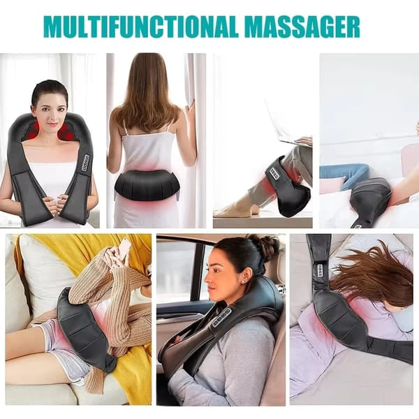 Shiatsu-massager, djupvävnadsknådning, värmeterapi,4-knapps panel, 220 V