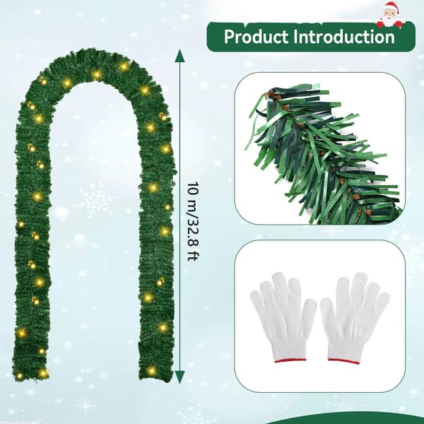 Julgirland, 200 LED-lampor, batteridriven,2PCS 10m