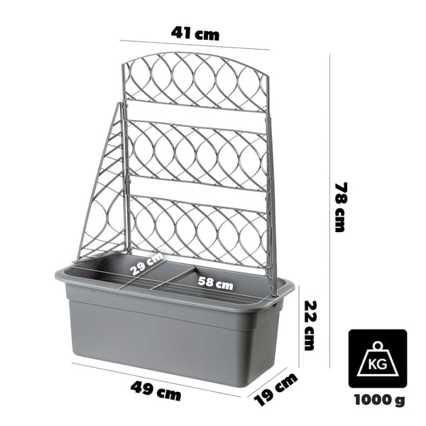 Plante Støtte Potte, Holdbart Materiale, Moderne Design,Lys Grå