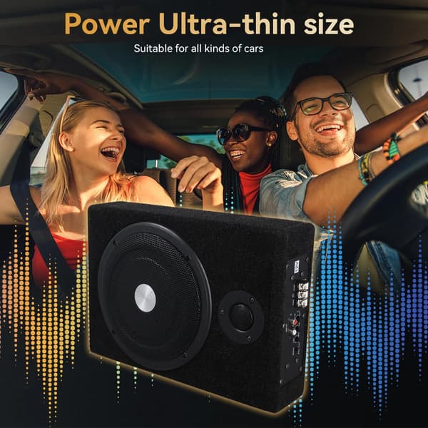 Subwoofer, Ultratunn Design, Kraftfull Basförstärkning,8"