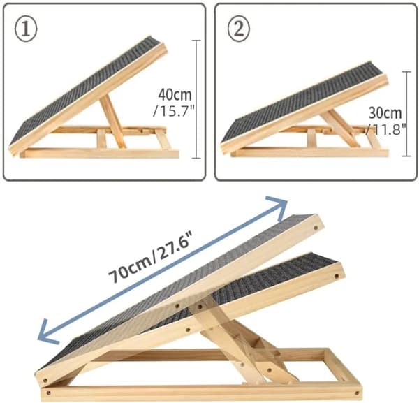 Kæledyrstramp, Højdejusterbar, Sammenfoldelig,sort, 70L x 35B x 30H