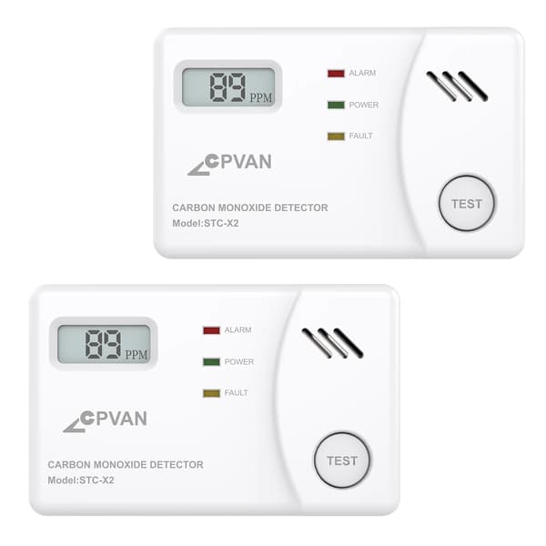 Kulilte Detektor, 10 Års Levetid, 85dB Alarm,2 PCS