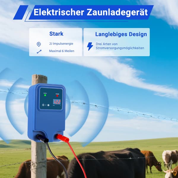 Elektrisk Hegn Energizer, Lang Dækning, Energi Effektiv,Blå
