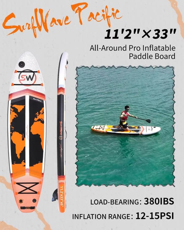 Oppustelig Paddle Board, Stærk Stabilitet, Fuld Udstyr,5021375
