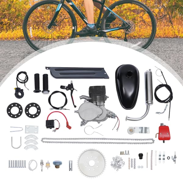 Cykelmotor Kit, 100CC 2-Takt, Hög Hastighetskapacitet,Silver
