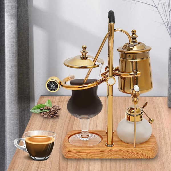 Siphon Kaffeemaskine, Manuel Brygning, Retro Design,Guld