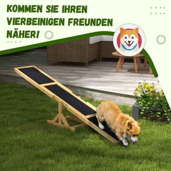 Agility Vippe, Holdbart Træ, Skridsikker Overflade,gul