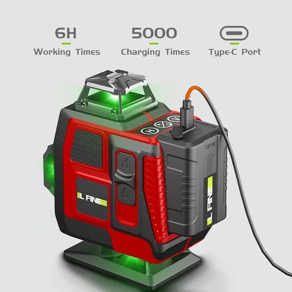 Laser level, self-leveling function, 360-degree visibility, No tripod