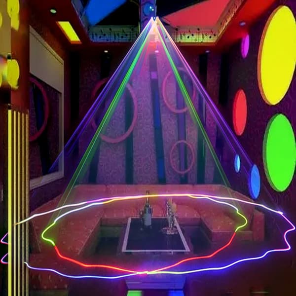 RGB Laserlys, DMX512 Kontrol, Stemmesensor,sort
