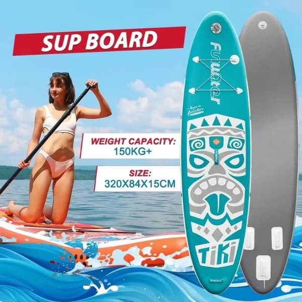 Oppustelig Stand-Up Paddleboard, Holdbart Materiale, Nem Transport,320*84*15cm