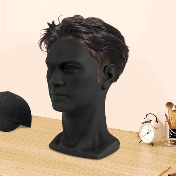 Mannequin Hoved, Letvægtsdesign, Holdbart PVC Materiale,Sort