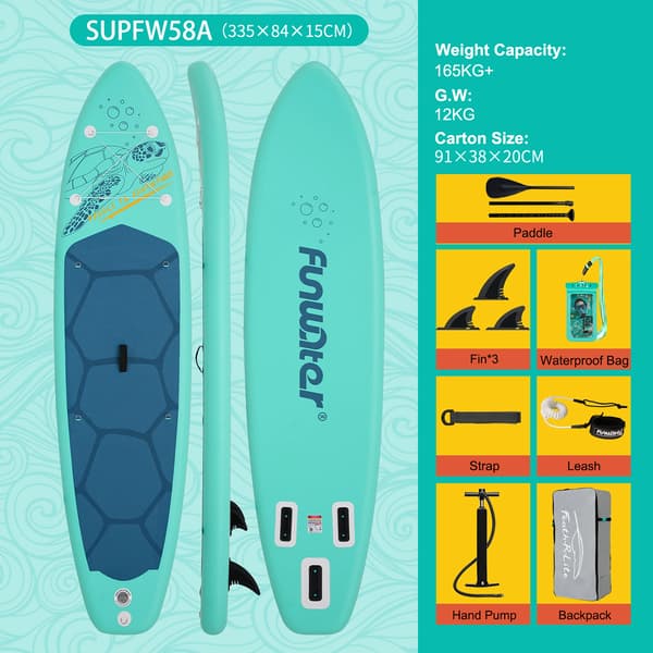 Oppustelig Paddle Board, Skridsikker Overflade, Komplet Tilbehørssæt,SUPFW58A