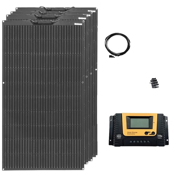 Fleksibelt Solpanel, 200W Effekt, Høj Effektivitet,12V400W solarsæt