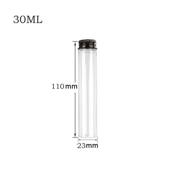 Prøveglasflasker, Flere Størrelser, Alsidige til Opbevaring og Dekoration,10PCS-c, 30ml sort låg