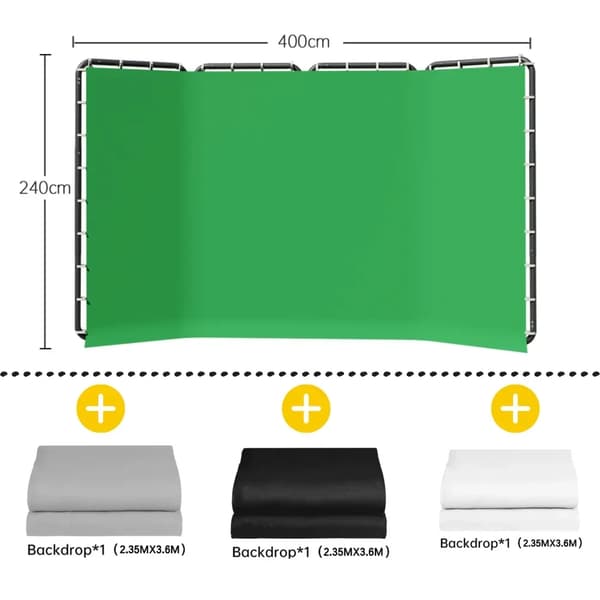 Baggrundsstandramme, Justerbart Design, Robust Konstruktion,4 Farver Blandet