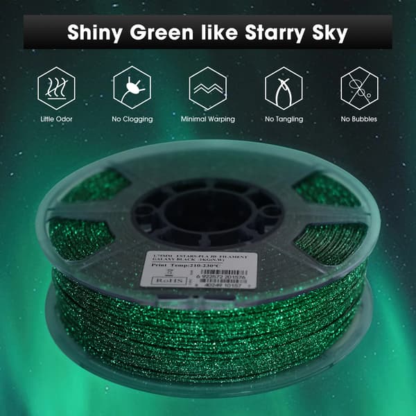 3D-printer filament, PLA-materiale, lys i mørket funktion,sort