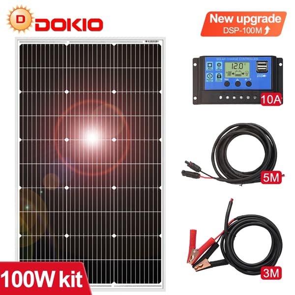 Solpanel, monokristallint kisel, kompakt design,100W Set