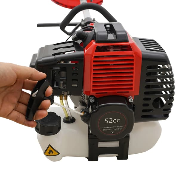 Gräsklippare, 52cc Motor, Multifunktionella Klippblad,Röd