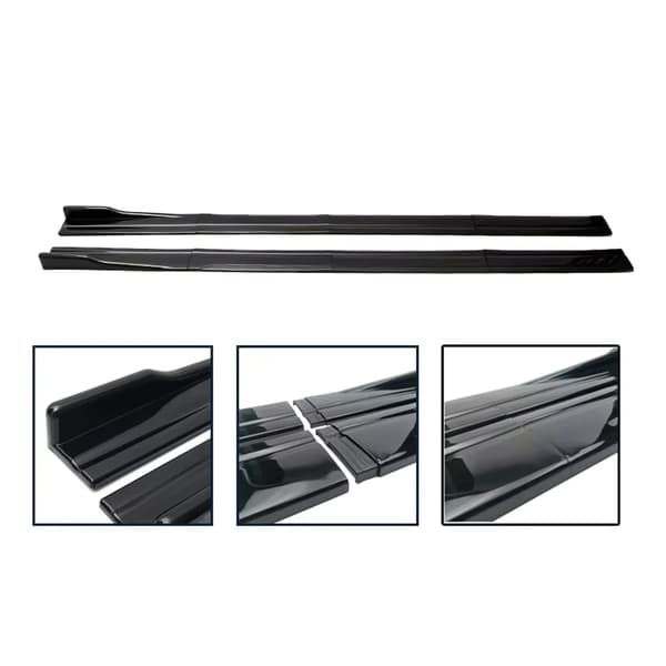 Side Skirt Extension Kit, Glansende Sort, Skræddersyet Pasform,sort