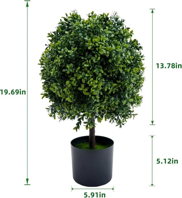 Kunstnerisk Topiary Bold, Sæt af 2, Indendørs Udendørs Dekor,50cm