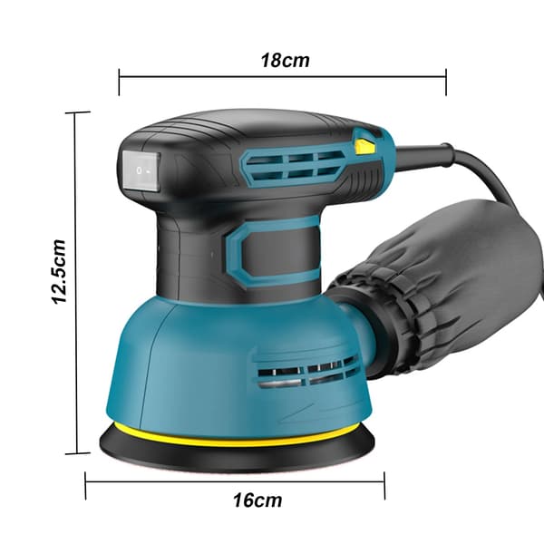 Random Orbit Slibemaskine, 300W Effekt, Ergonomisk Design,grøn