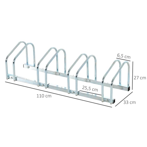 Cyklar, Stålkonstruktion, Stöder 4 Cyklar, Silver
