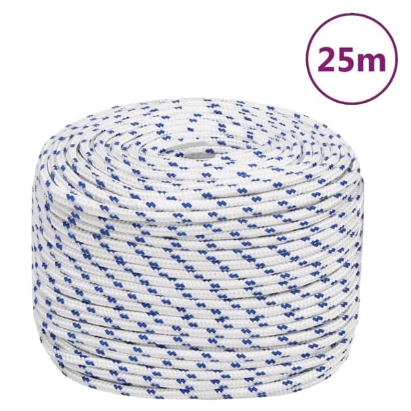 Syntetiskt Rep, 6mm Diameter, 25m Längd,VIT