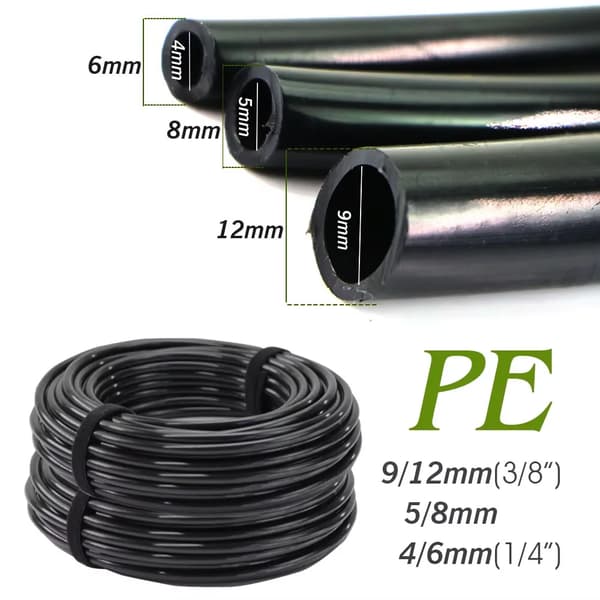 Trädgårdsslang, PE-material, Högtryckstålighet,30m-98.4FT-a, PE Slang-e, OD-8mm-a