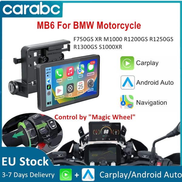 Motorcykel Navigationsskärm, Trådlös CarPlay, Android Auto,MB6