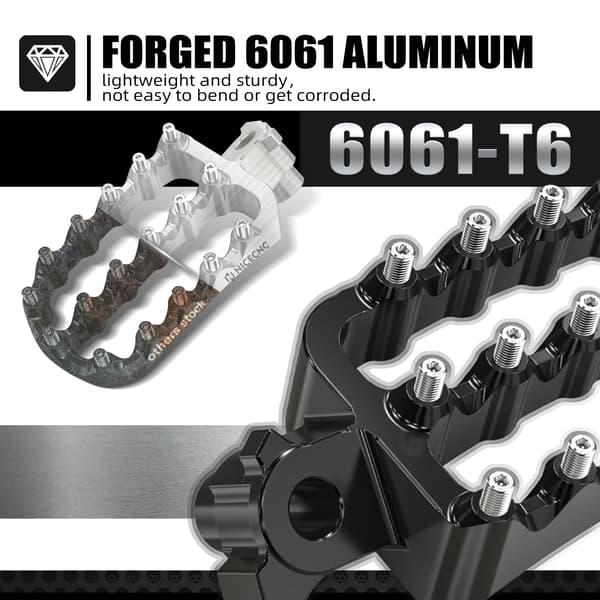 Fodstøtter, Letvægts Aluminium, Forbedret Træk,Sort