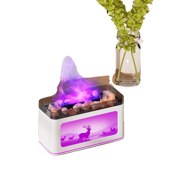 Mini Pejs Aroma Diffuser, Indendørs Fugtighedsregulering, Farverigt Lys,Hvid