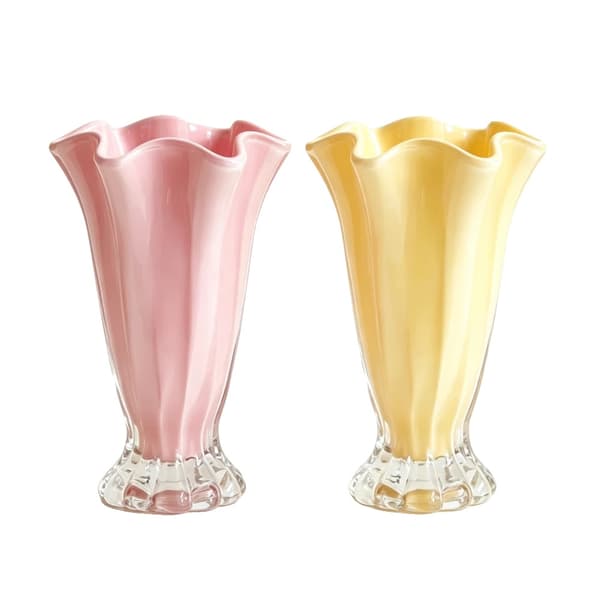 Blomvas, Elegant Design, Mångsidig Användning,rosa och gul